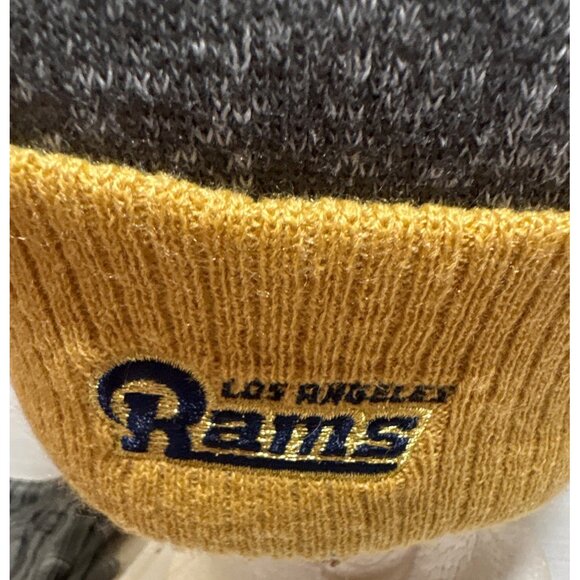 Los Angeles Rams New Era NFL Knit Pom Beanie Hat - Picture 5 of 9